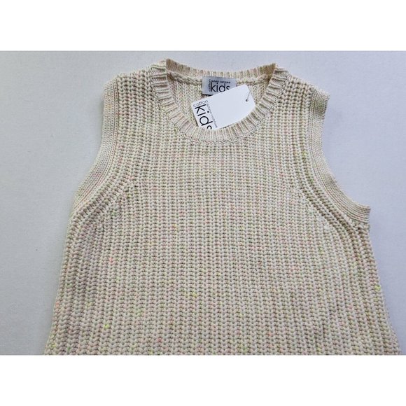 NEW Autumn Cashmere Girl's 12 Cream Neon Specs Sleeveless Knit Sweater Cropped - Picture 3 of 8